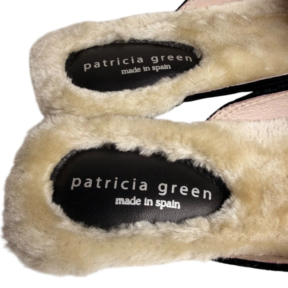 Patricia Green Charlotte Velvet Faux Fur Mule Slippers Black Women 8 Spain - Picture 6 of 14